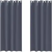 vidaXL Rideaux occultants à œillets, lot de 2, anthracite, 225 x 140 cm