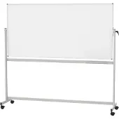 MAUL Tableau blanc mobile MAULstandard - utilisable des 2 côtés - plastifié - tableau pivotant - L 2000 x H 1000 mm
