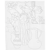 Creativ Company Toile de peintre avec impression Grandes fleurs - 24x30cm