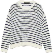 Vero Moda Pull-over 'VMCHARLENE' crème / marine