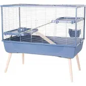 Zolux Cage NeoLife 100 L en grillage pour lapins et rongeurs sur pattes - Bleu