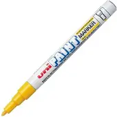 Uni-Ball Uniball - Uni Paint PX21/J - Marqueur peinture à huile - Pointe fine ogive - Encre à pigmentation Jaune - Lot de 12