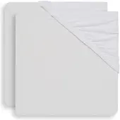 Jollein Drap-Housse Jollein Jersey Boxmatras White (2pack)-75 x 95 cm