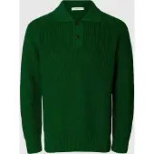 Selected Côtelé Polo En Maille Homme Vert M