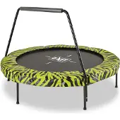 Exit Tiggy Trampoline ø140cm – avec Barre de maintien – Rond – Trampoline Enfant – Noir/Vert