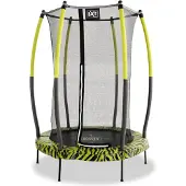 Exit Tiggy Trampoline ø140cm – avec Filet de sécurité – Rond – Trampoline Enfant – Noir/Vert