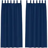 vidaXL Rideaux occultants à œillets, 2 pièces, bleu marine, polyester