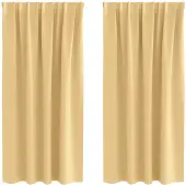 vidaXL Rideaux occultants avec anneaux 2 pcs Beige 175 x 140 cm
