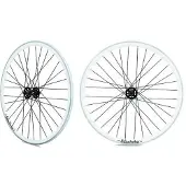 Rodi roue arrière fixie jante et moyeu blanc noir