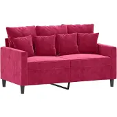 vidaXL Canapé 2 places vin rouge 120 cm velours