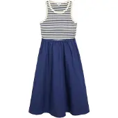 s.Oliver Robe bleu foncé / blanc cassé