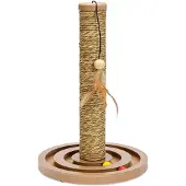 Karlie Arbre à chat Brigitte bois, jonc de mer avec jouets 30 x 44 x 44 cm beige