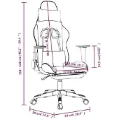 vidaXL Chaise de jeu avec repose-pieds noir et blanc similicuir