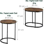 Relaxdays Lot de 2 tables gigognes (40 x 41 cm)