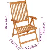 vidaXL Chaises longues de jardin avec coussins 8 pcs. Bois massif teck