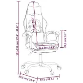 vidaXL Chaise de jeu avec repose-pieds Noir et gris Similicuir