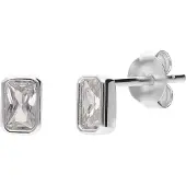 Lucardi Boucles d'oreilles 'Statement' argent / transparent