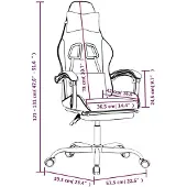 vidaXL Chaise de jeu avec repose-pieds Noir et gris Similicuir