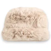 Gant pour femme. 4901036 Bonnet en shearling beige (OSFA), Classique, Cuir