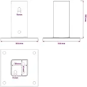 vidaXL Bases de poteau carrées 4 pcs anthracite 61x61 mm