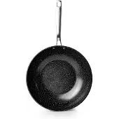 Ibili Poêle wok Quarzo, aluminium forgé, 30 cm, noir/argent