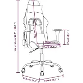 vidaXL Chaise de jeu avec fonction de massage Noir et bleu Tissu