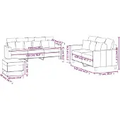 vidaXL Ensemble de canapés 3 pièces avec coussins Rose velours