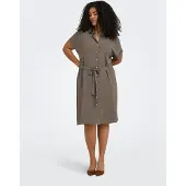 ONLY Carmakoma Robe-chemise 'CARMetta' chocolat