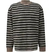 QS T-Shirt taupe / gris foncé / blanc