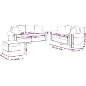 vidaXL Ensemble de canapés 3 pièces avec coussins Gris Similicuir