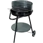 Floraland Barbecue rond au charbon de bois avec broche sur roulettes 50 cm