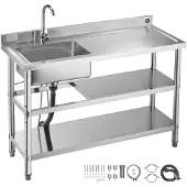 OEM Évier cuisine utilitaire en acier inoxydable
