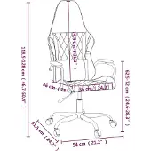 vidaXL Chaise de jeu avec fonction de massage Blanc et noir similicuir