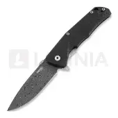 Lionsteel Couteau pliant TRE Carbon Fiber, Raindrop Damascus