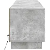 vidaXL Meuble TV LED gris béton, fabriqué en panneaux de particules