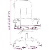 vidaXL Chaise de bureau avec fonction massage Gris Similicuir