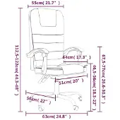 vidaXL Chaise de bureau avec fonction massage Crème similicuir