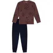 Schiesser Pyjama ' Nightwear ' bleu nuit / marron