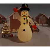 vidaXL Bonhomme de neige gonflable avec LED Décoration de Noël