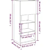 vidaXL Armoire TV avec lampes LED chêne fumé 40,5x30x90 cm