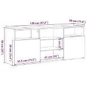 vidaXL Armoire TV avec lampes LED imitation vieux bois 120x30x50 cm