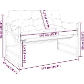 vidaXL Banc de jardin avec coussins Taupe 113 cm Acier