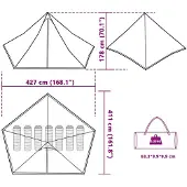vidaXL Tipi tente familiale 7 personnes vert imperméable