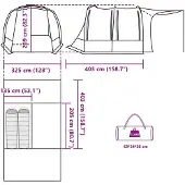 vidaXL Tente pour voiture Vert Imperméable