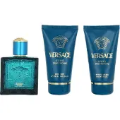 Versace Coffret Eros Pour Homme : Eau de Toilette 50 ml + Gel douche 50 ml + Baume après-rasage 50 ml