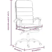 vidaXL Chaise de bureau avec fonction massage Crème similicuir