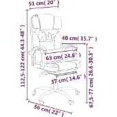 vidaXL Chaise de bureau avec fonction massage Gris Similicuir