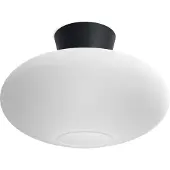 BELID Bullo Ceiling Lamp Ø 38 cm | Flat Black|Opal Glass