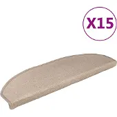 vidaXL Tapis d'escalier 15 pièces 56 x 17 x 3 cm Taupe Demi-rond