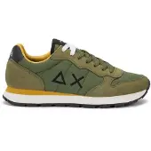 Sun68 Baskets basses 'Men's Tom Sneakers in Nylon and Suede' olive